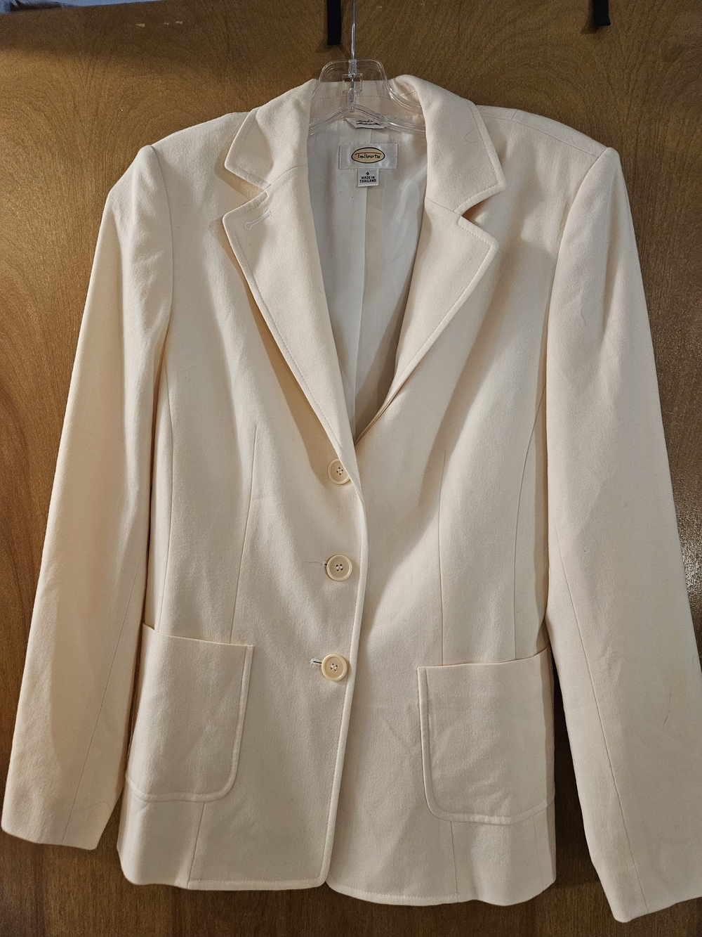 Talbots Pale Cream Single-Breasted Blazer